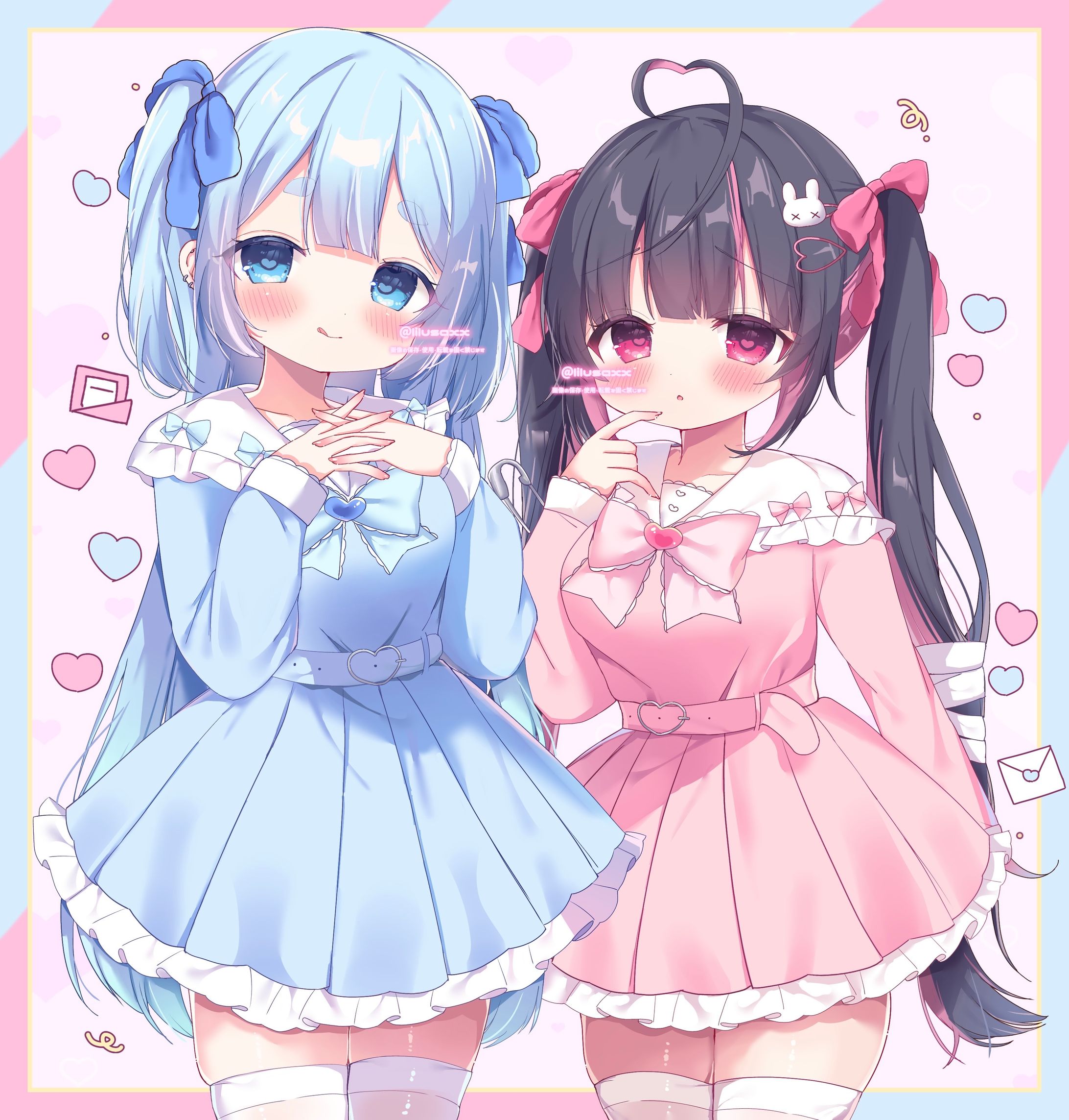 【Commission】桃兎ひめ様＆鈴花すず様「」MV用イラスト-1