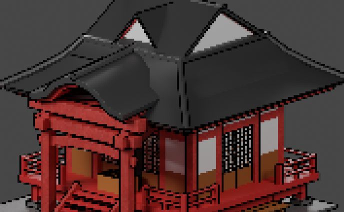 神社ドット風　2023.01.13