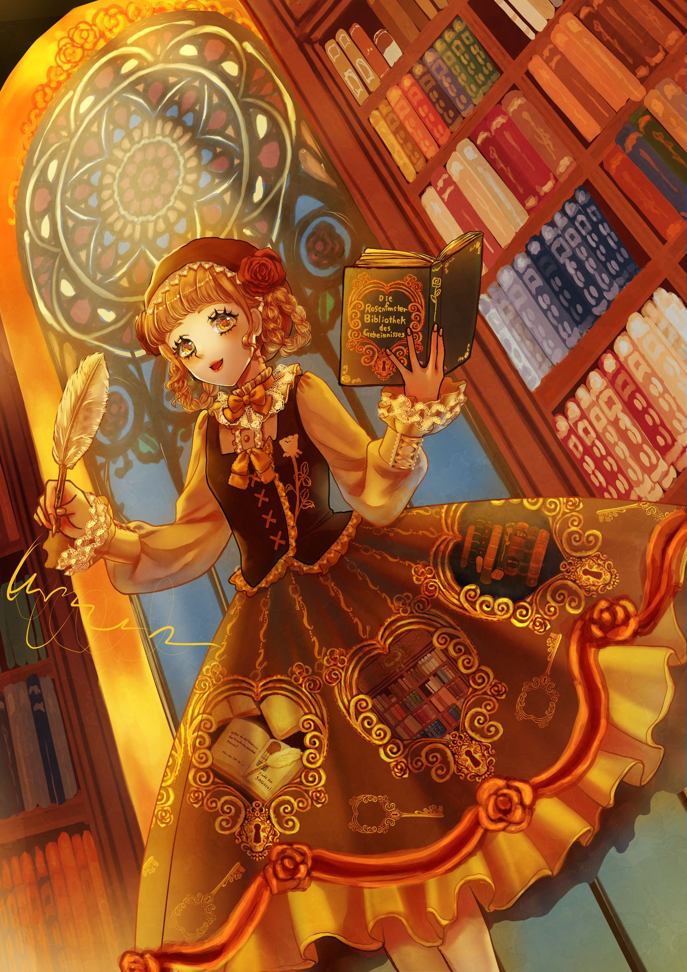 【イラスト】バラ窓の秘跡図書館-1