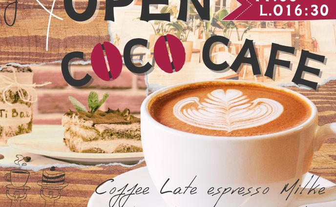 カフェのオープンバナー