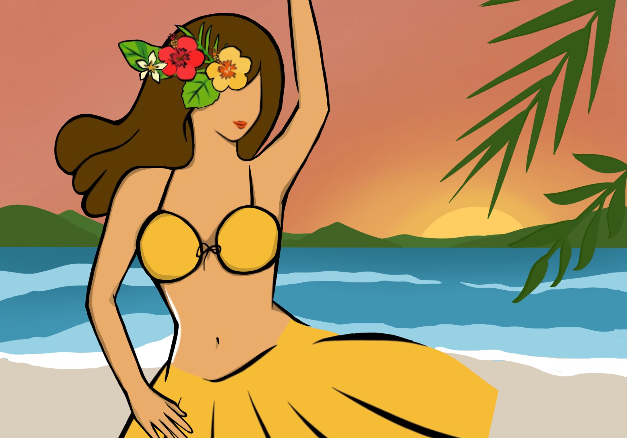 フラダンスクラス　アイコン用イラスト-1