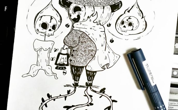 Challenge done for #drawthisinyourstyle by @behemot_crta_stvari, I really love the theme of it 😍😍😍
.
.
.
#behemotchallenge #art #artwork #instaart #instaartist #artoninstagram #artistsoninstagram #artchallenge #illustration #inkdrawing #micron #drawingpen #pumpkin #halloween #skulls #traditionalart #sketch #cartoon #drawing