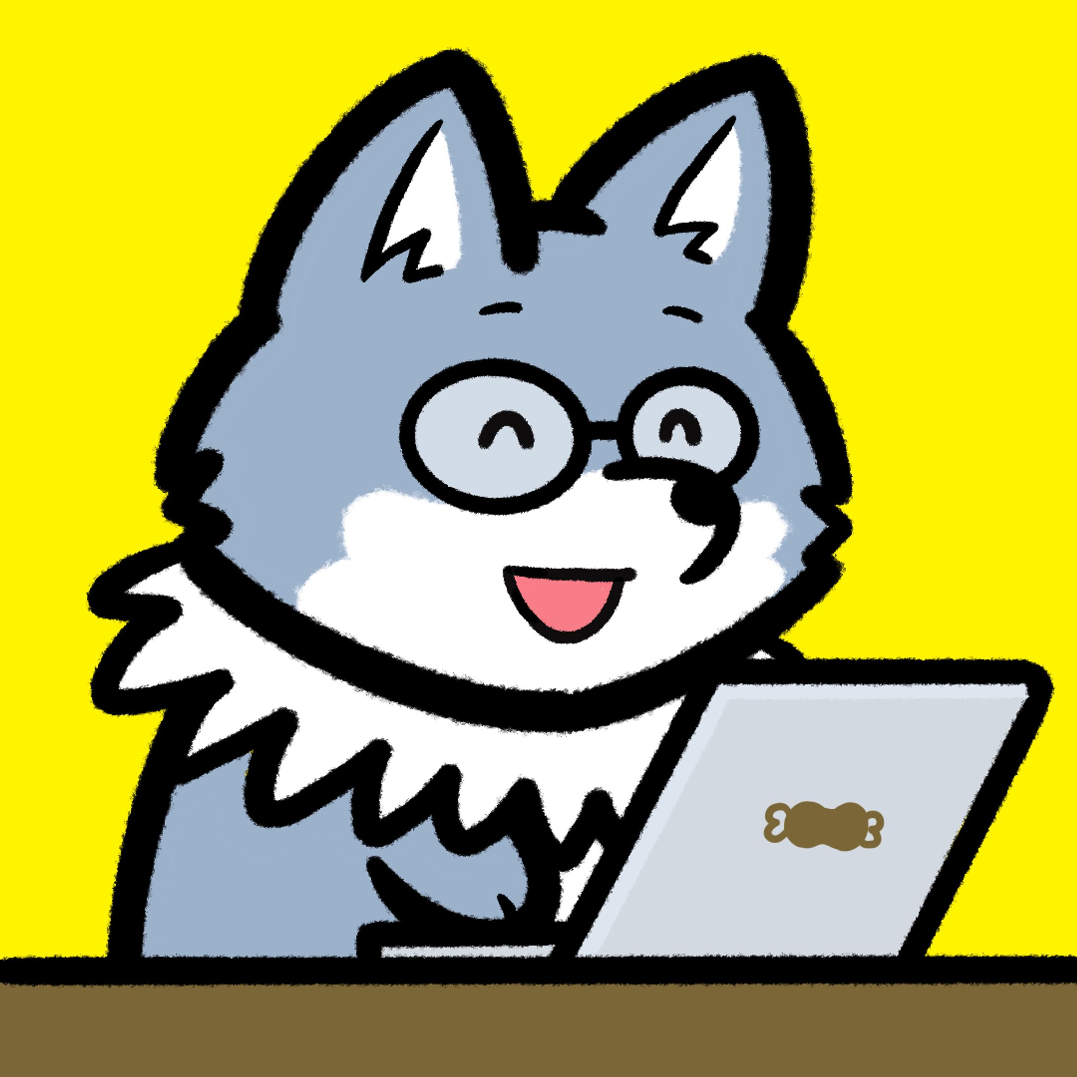 オオカミ✖️パソコン（SNSアイコン）-1