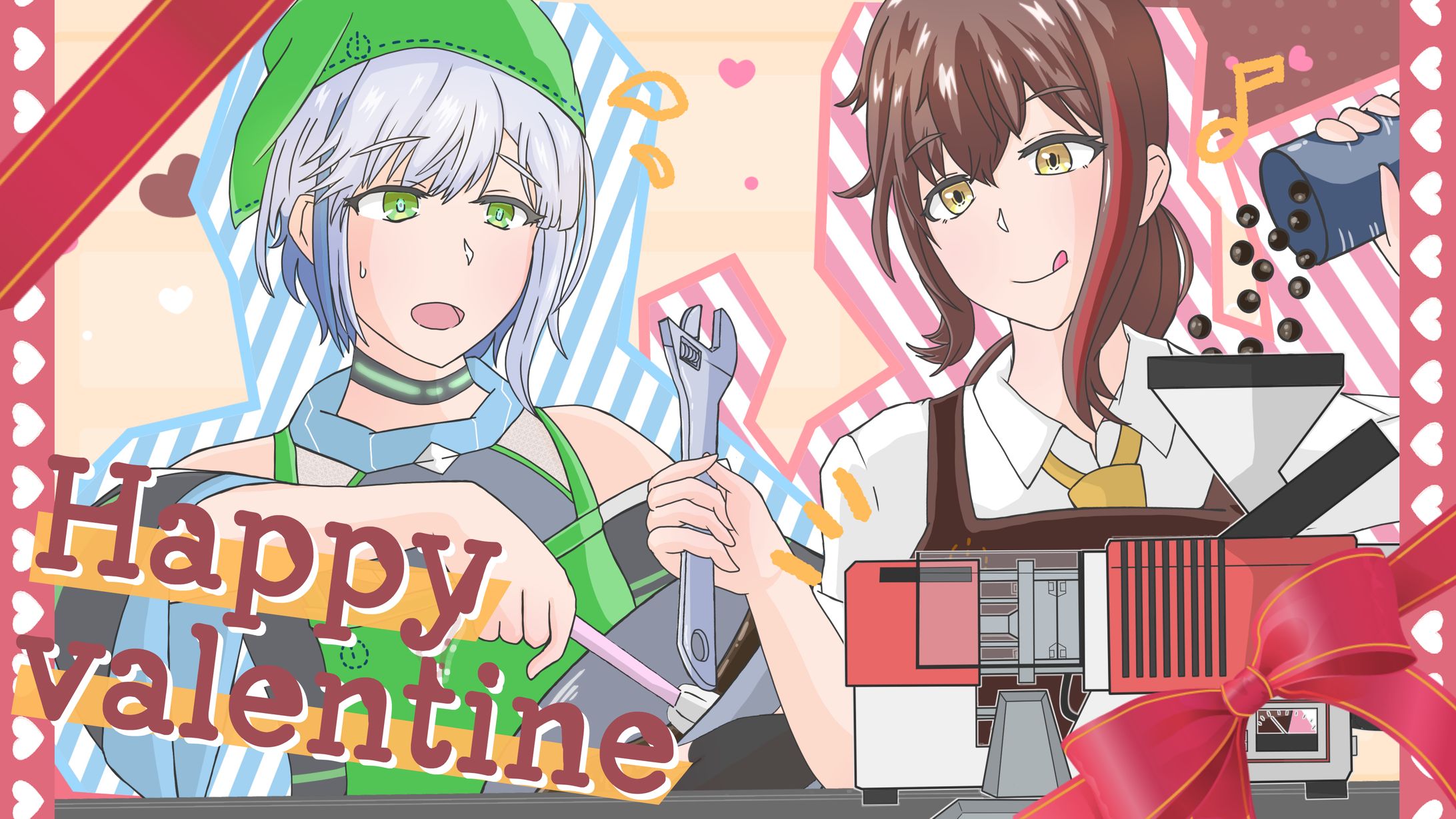 テクノ少女季節イラスト（2022年2月）-1