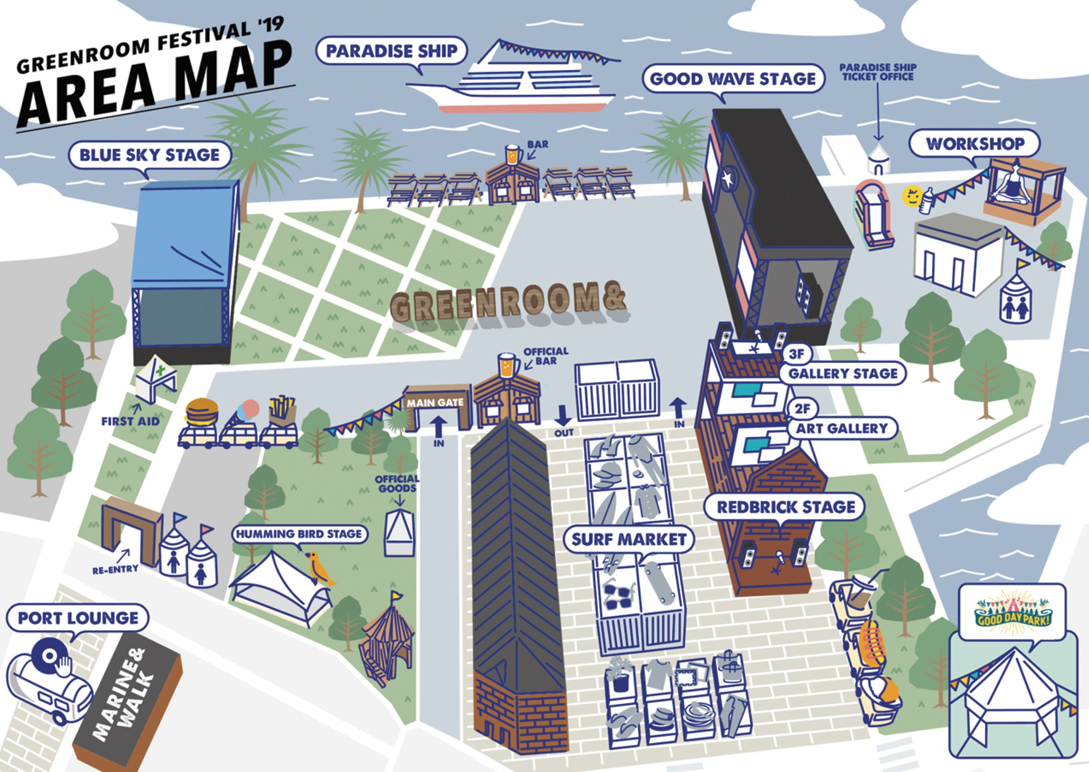【デザイン・イラスト】GREENROOM FESTIVAL vol19 MAP-1
