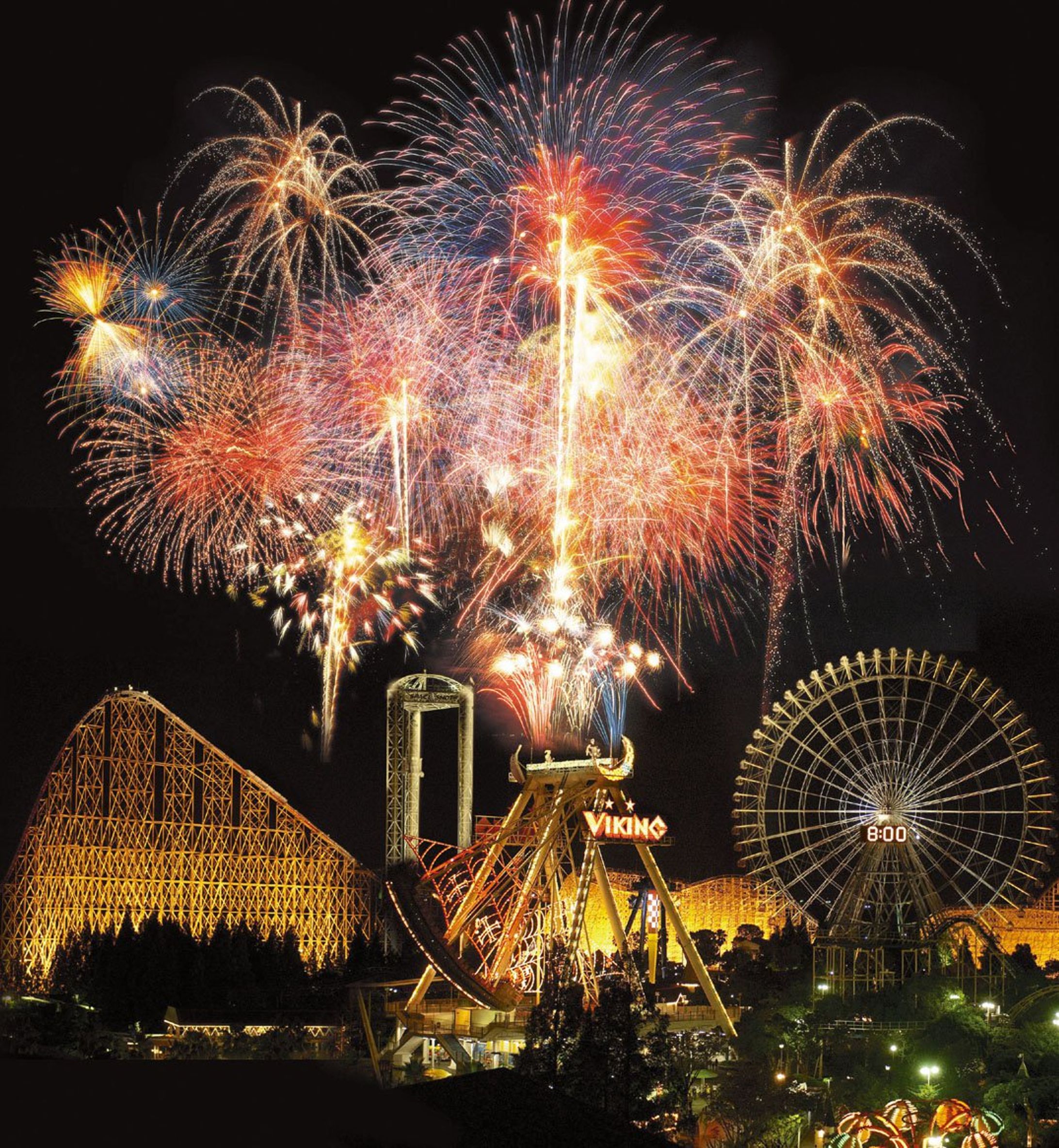 長島花火大競演 合成画像-1