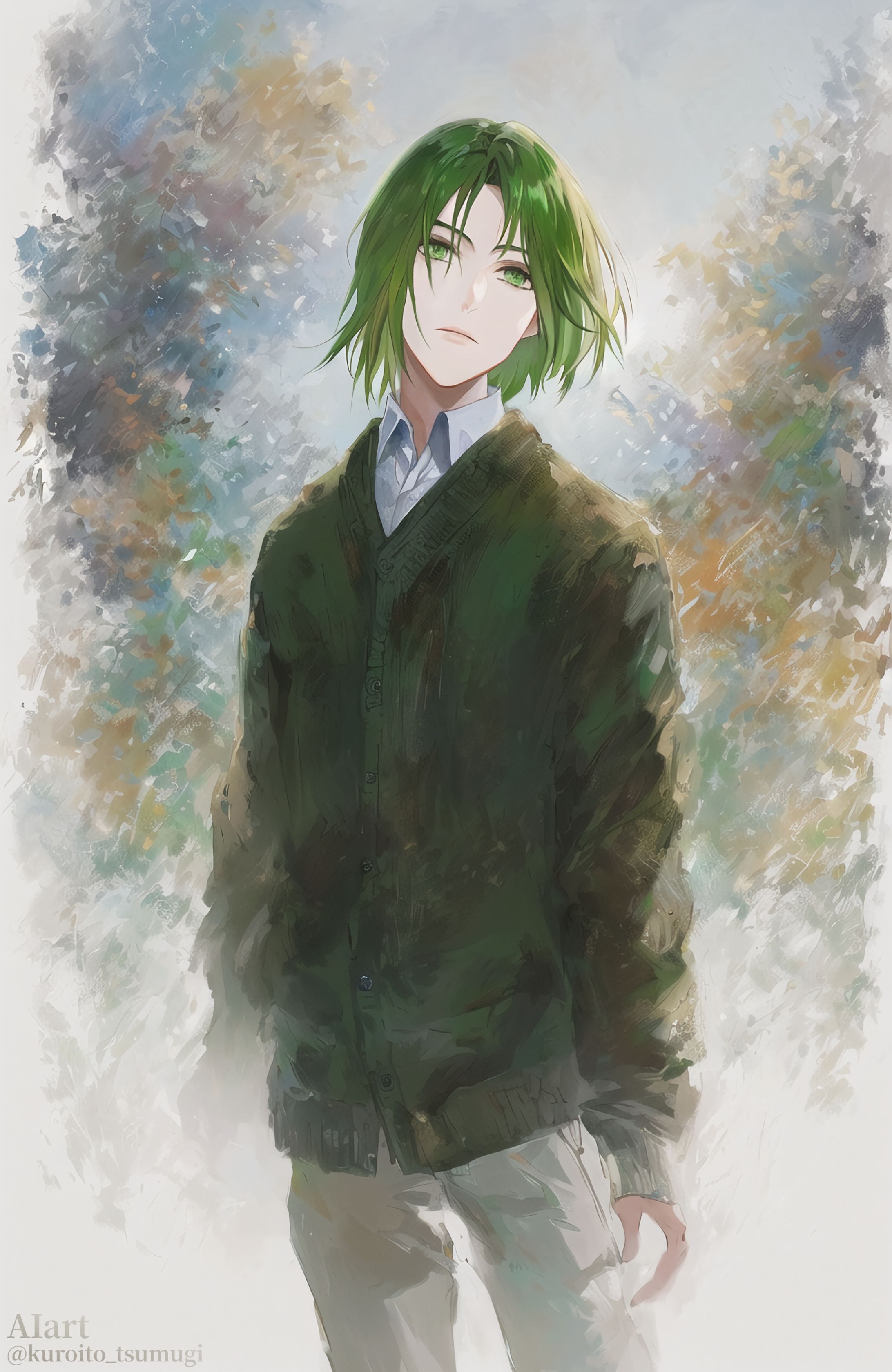 緑髪男子│AIart-1