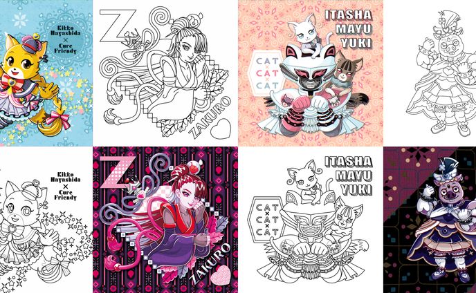 プリキュア絡みイラスト＆ぬりえ用線画※二次創作
