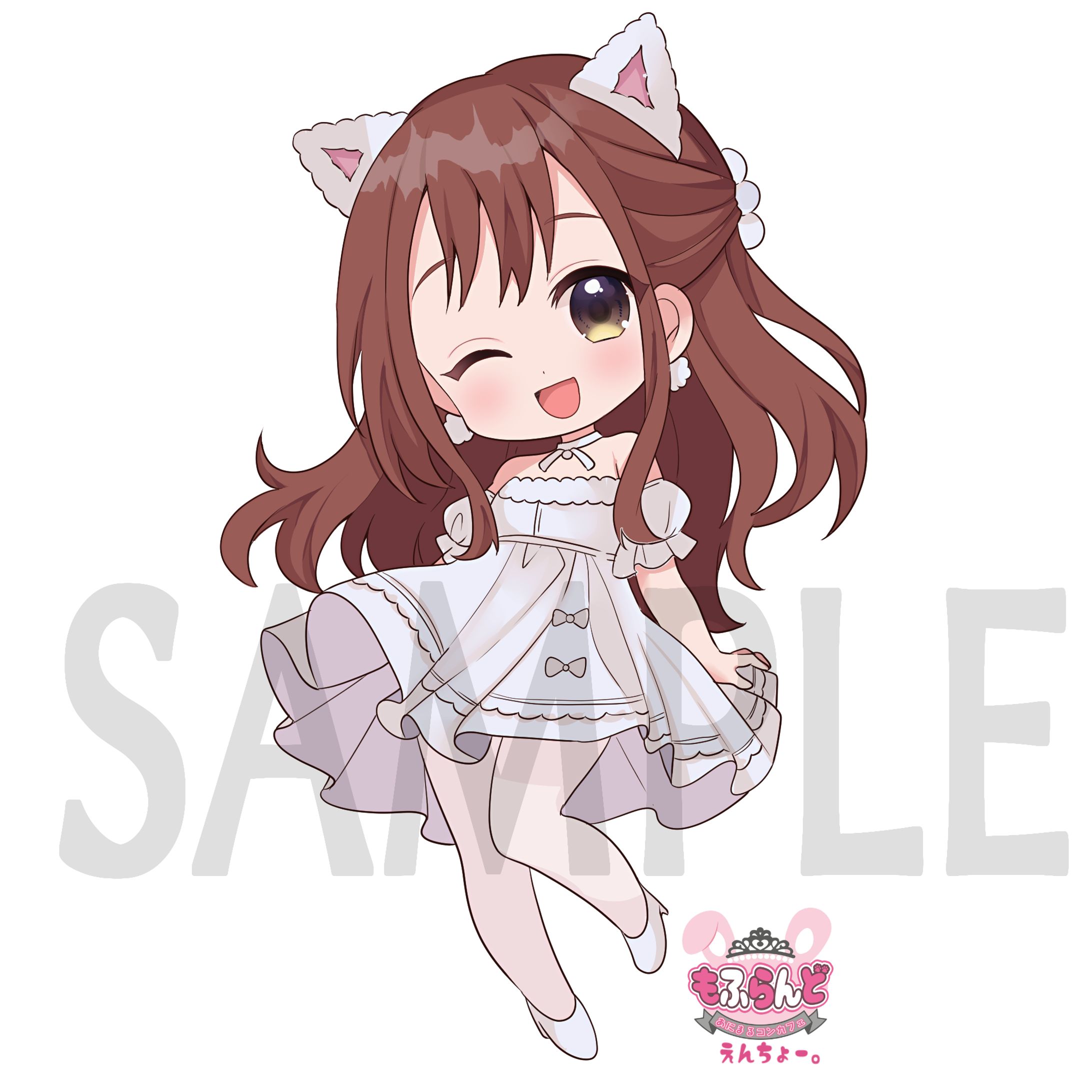 茶色のロングヘアの女性-1