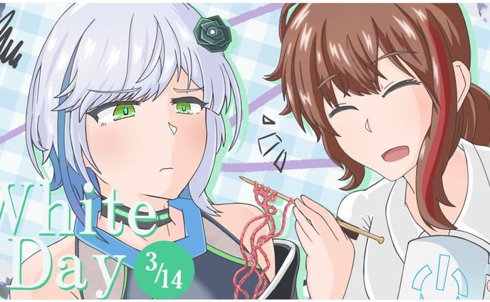 テクノ少女季節イラスト（2022年3月）