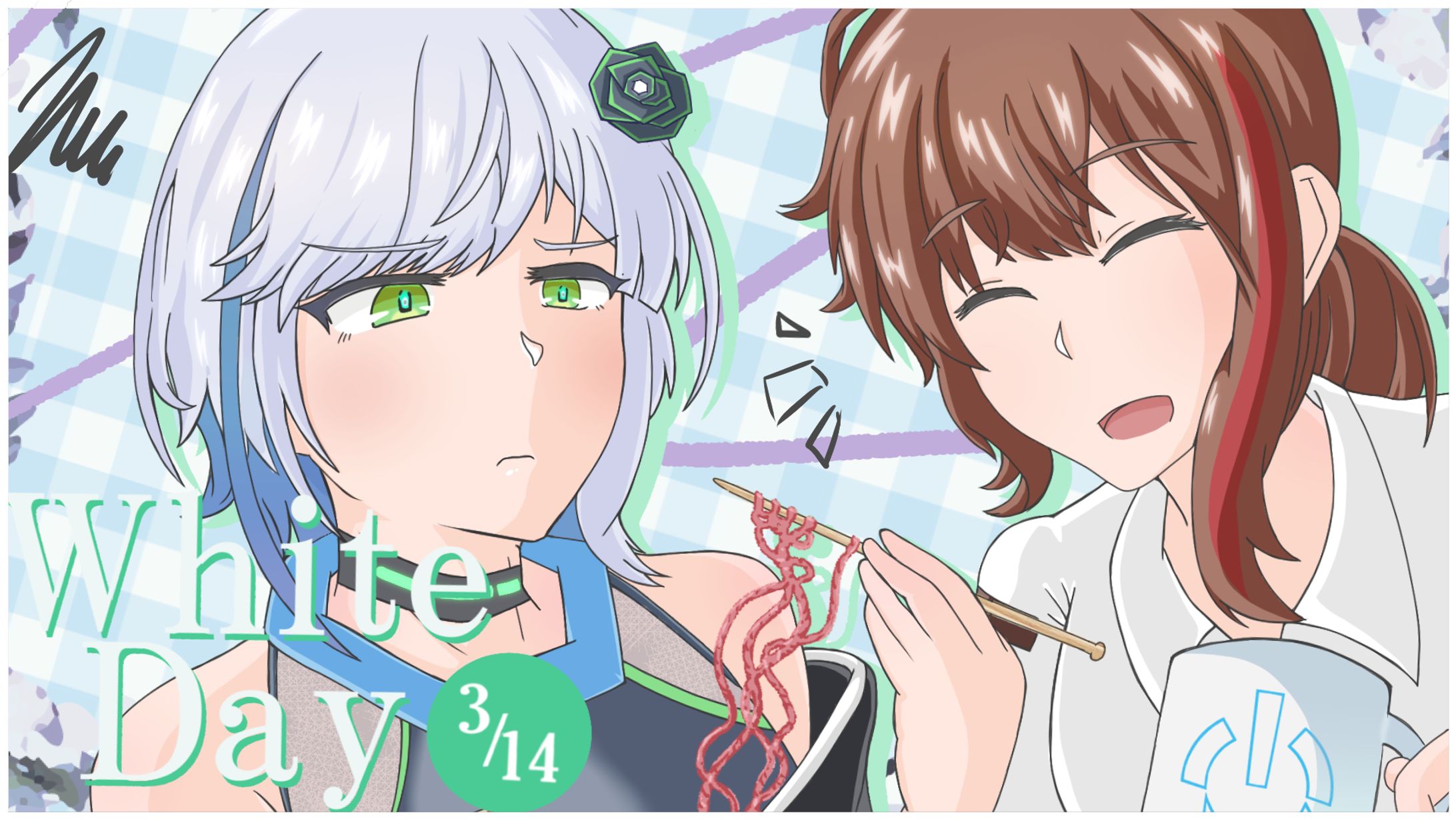 テクノ少女季節イラスト（2022年3月）-1