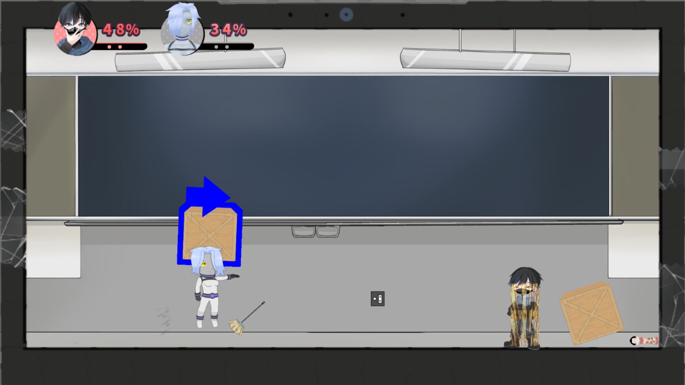 投擲力強化状態だとプレイヤーに対しエフェクトが追加される。