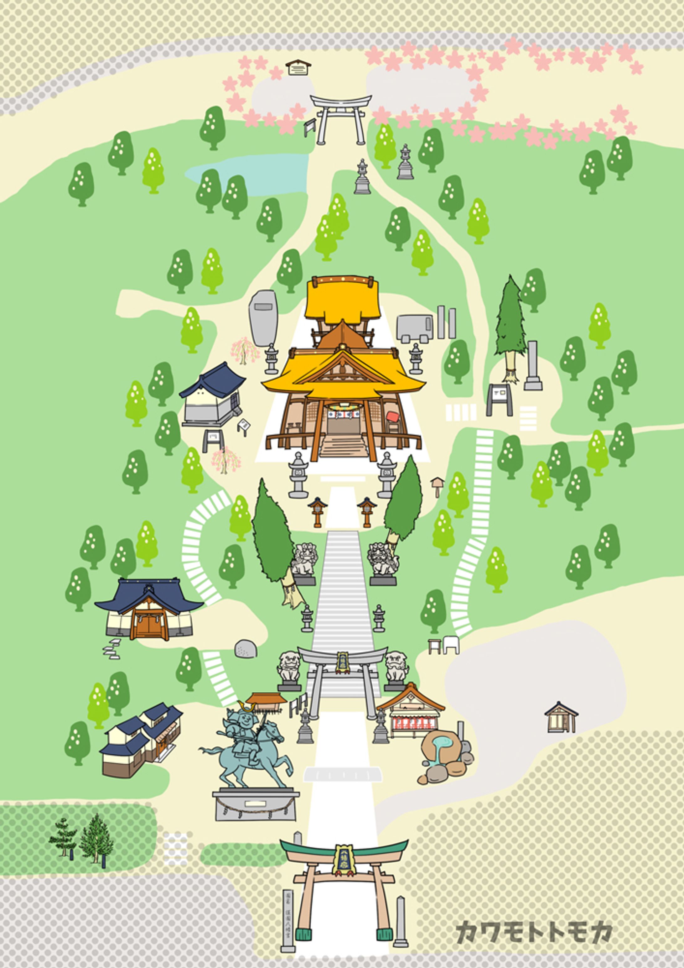 神社の境内イラストマップ-1