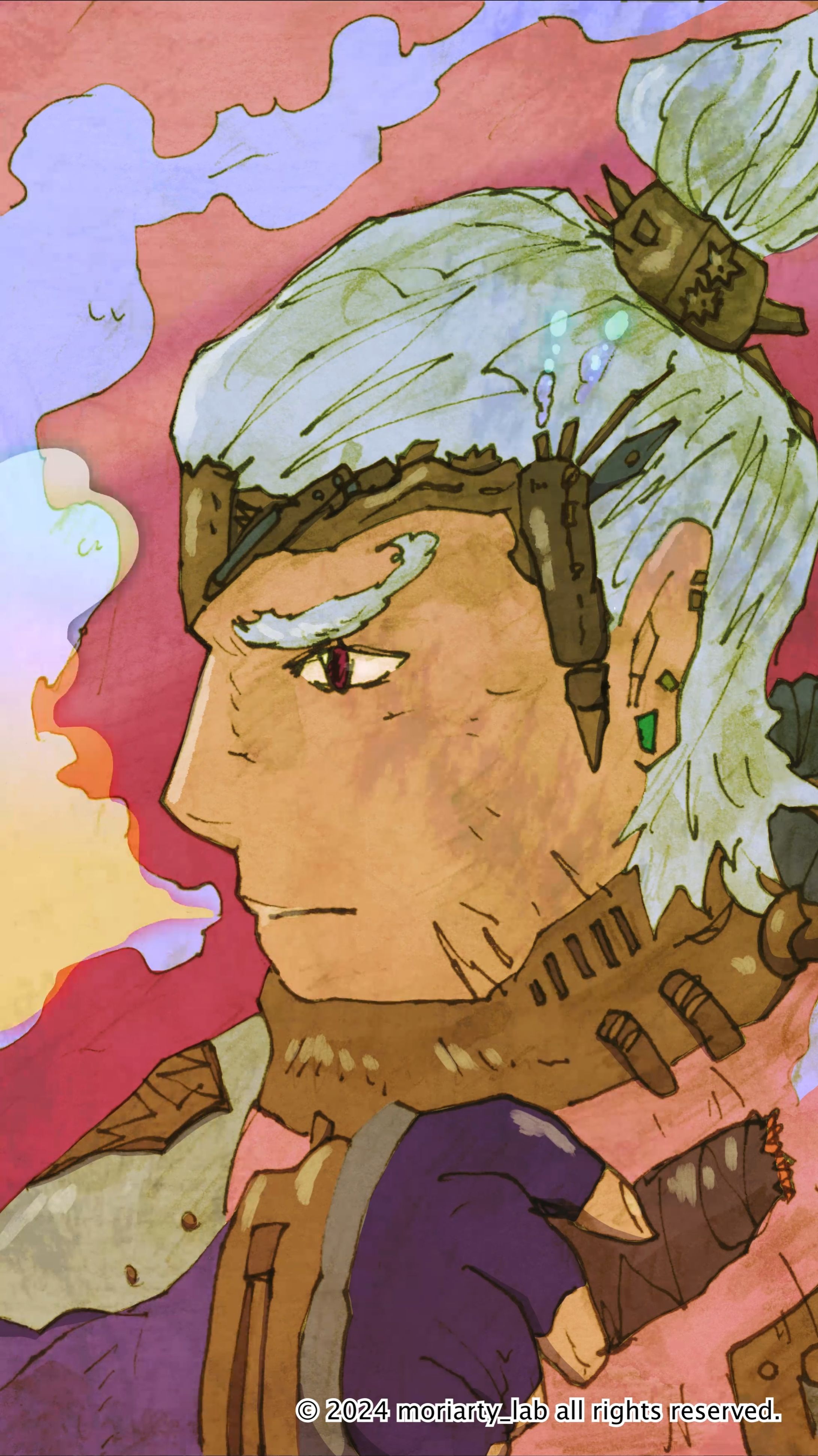 スチームパンク風 横顔イラストシリーズ その１-1