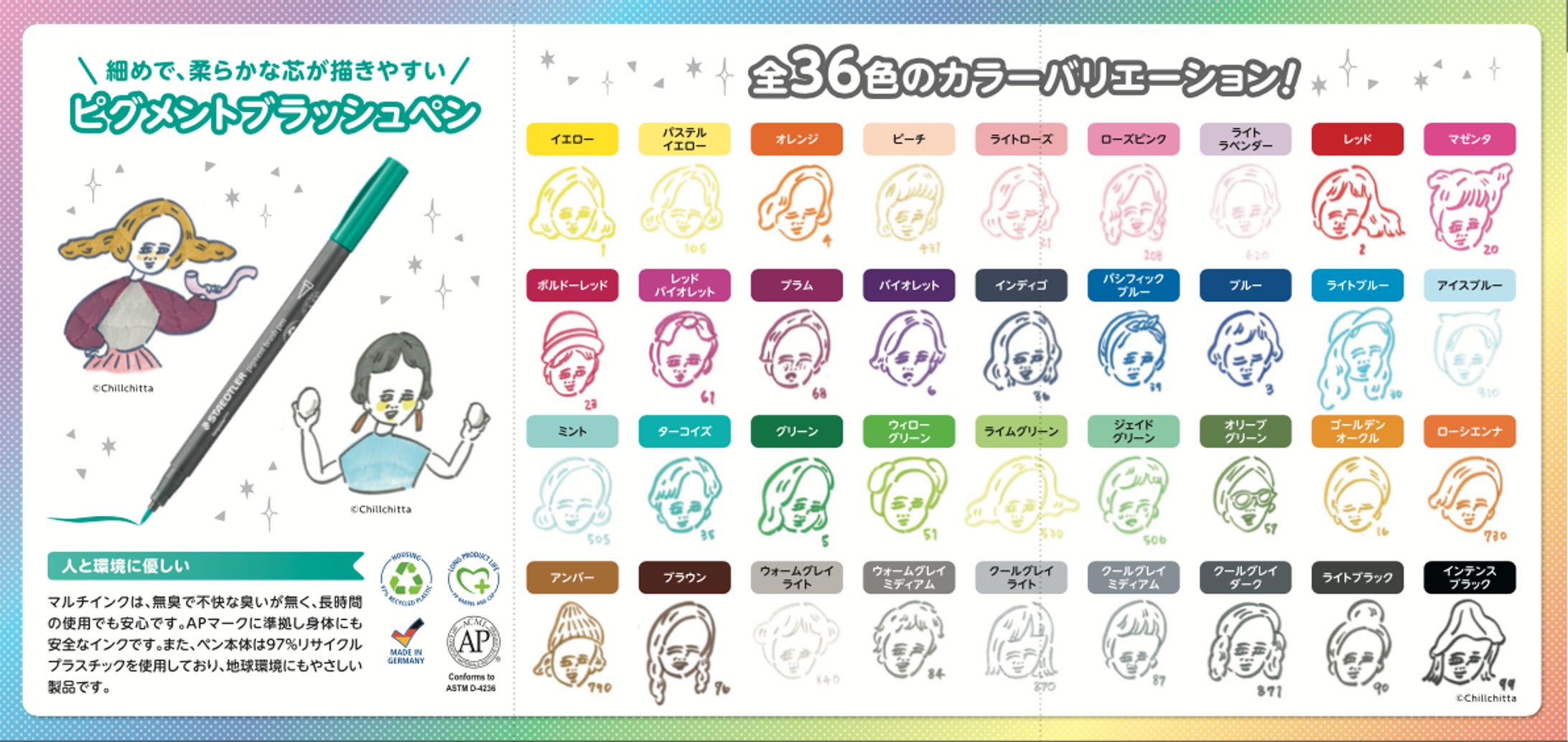 ステッドラー“371ピグメントブラッシュペン”リーフレット-1