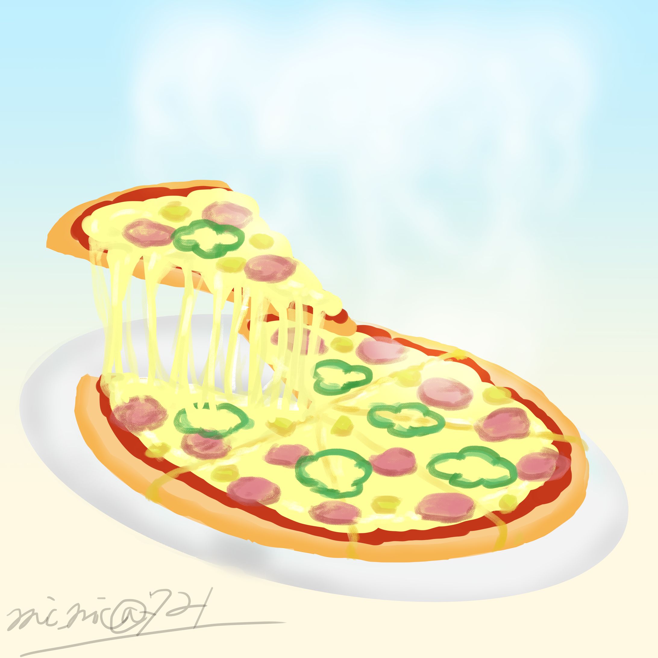 ピザ（フードイラスト）-1