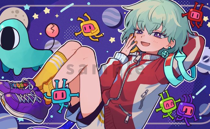 配信待機画面、サムネイル、ヘッダー用イラスト/小宇宙ナイン様