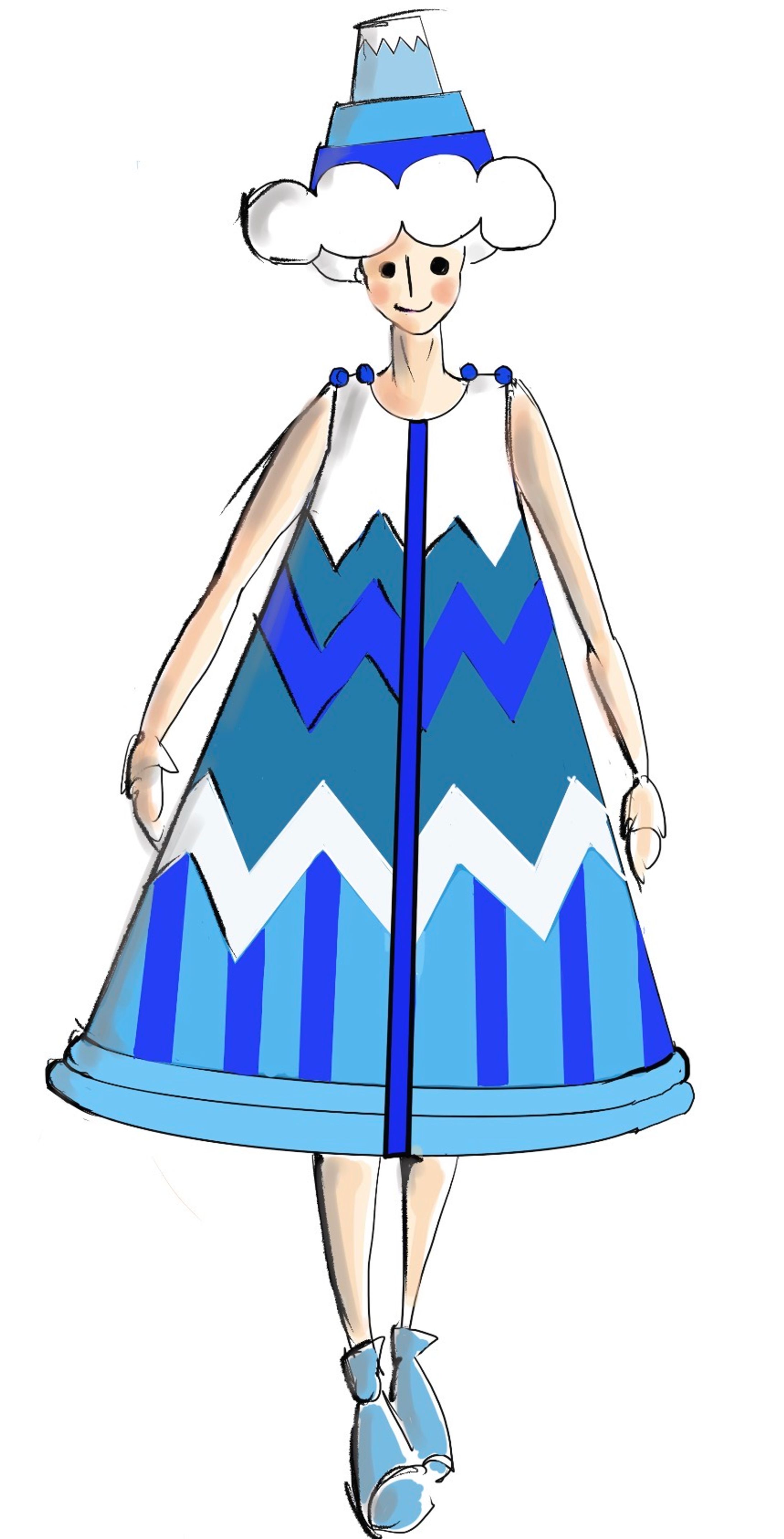 富士山衣装のデザイン画