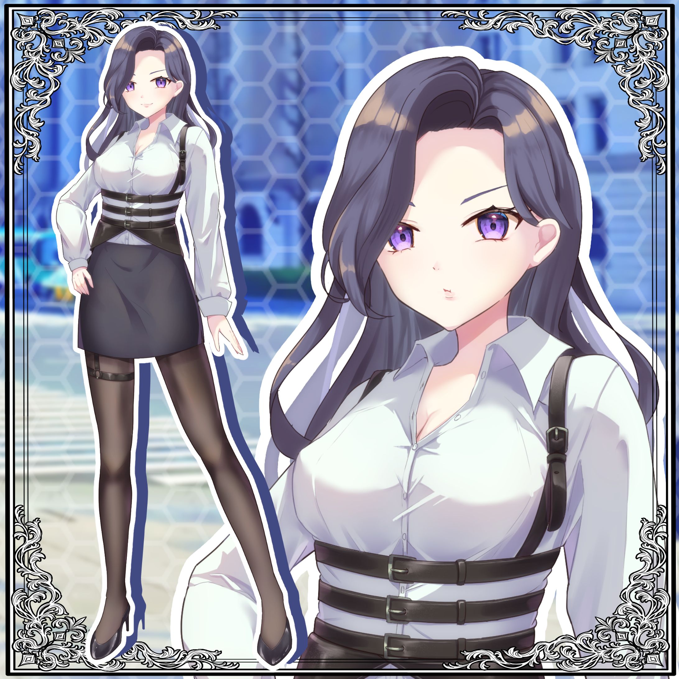 スーツ女性　イラスト-1