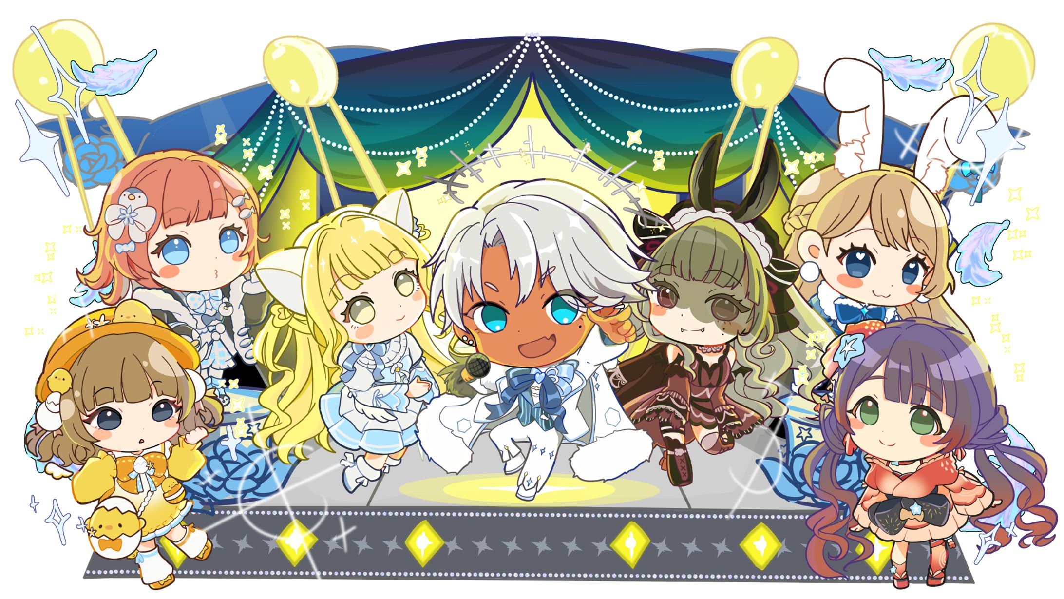 【個人依頼】ミニキャラ集合イラスト-1