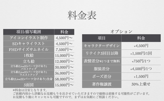 料金表