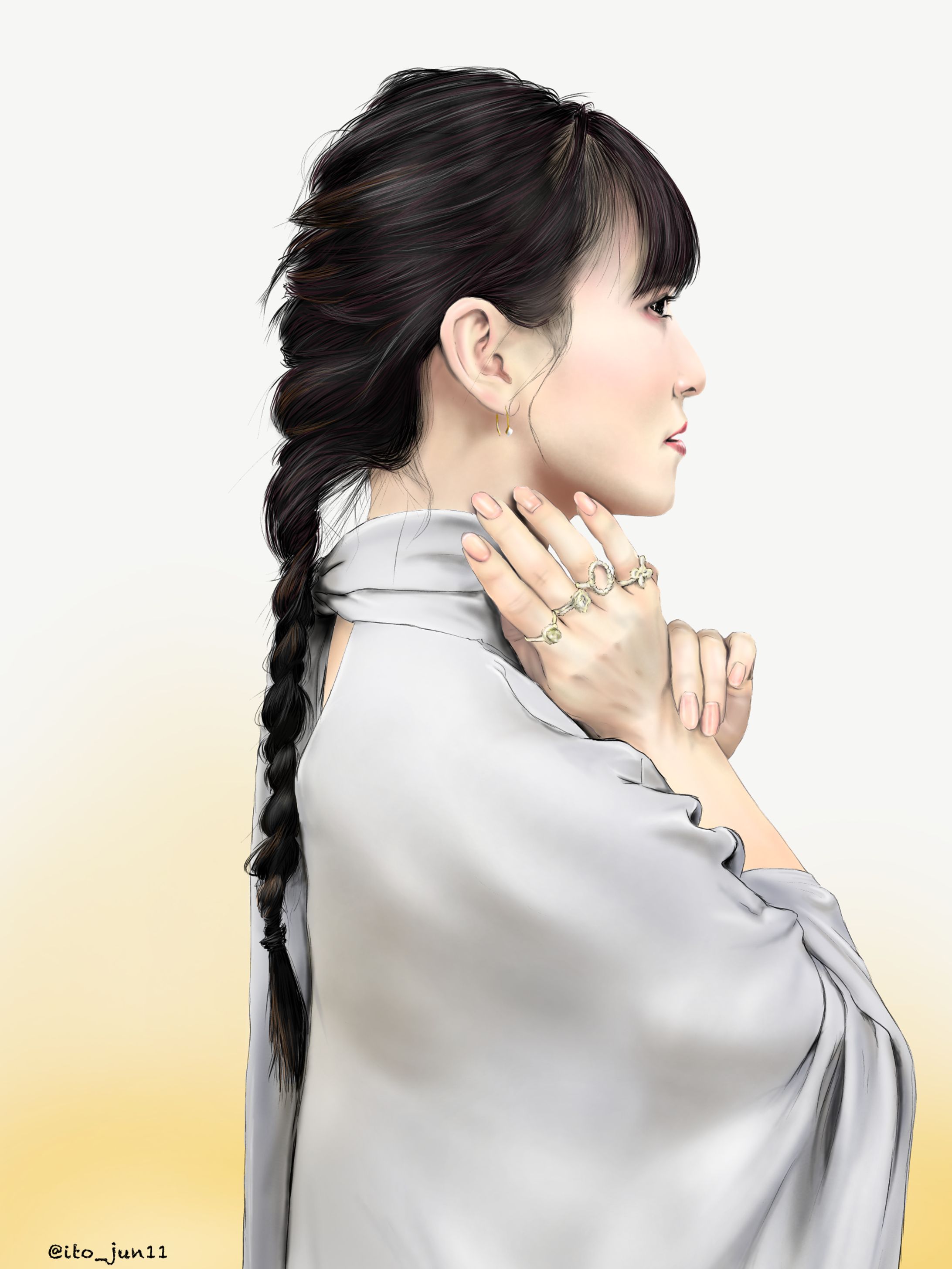 肖像画作画例(リアル寄りver.)-1