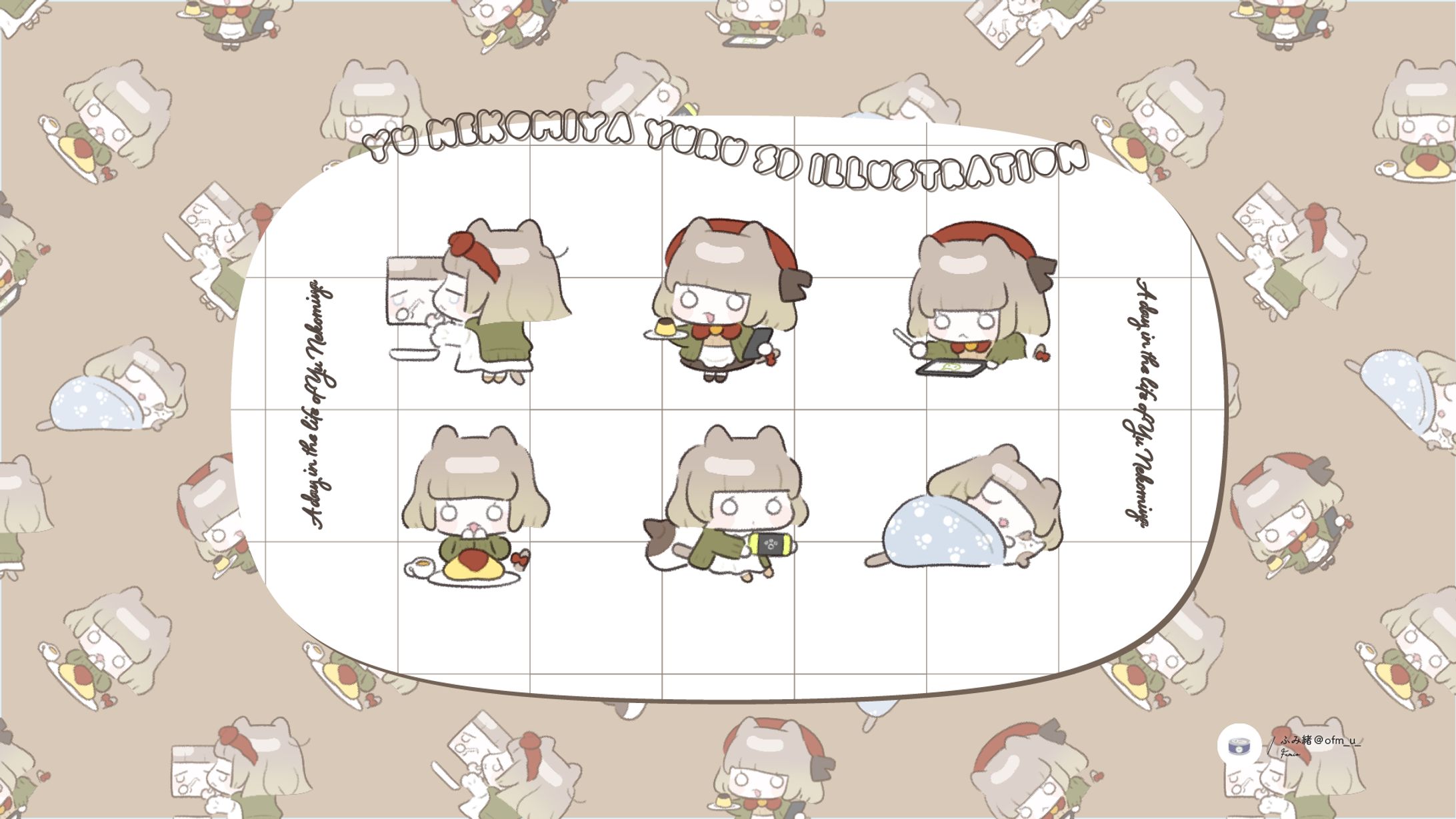 Vtuber猫宮ゆうさま/SDイラスト/サムネイル例-1