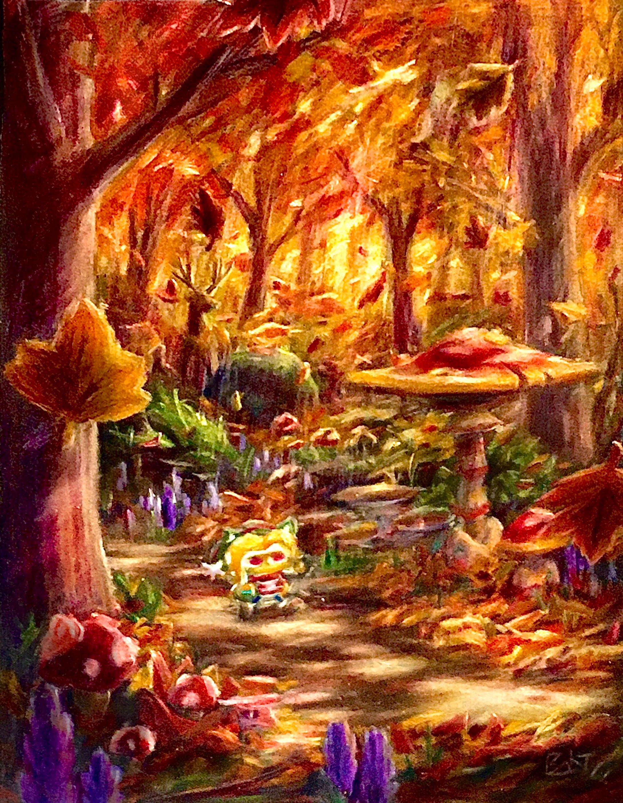 木漏れ日の紅葉(創作)-1