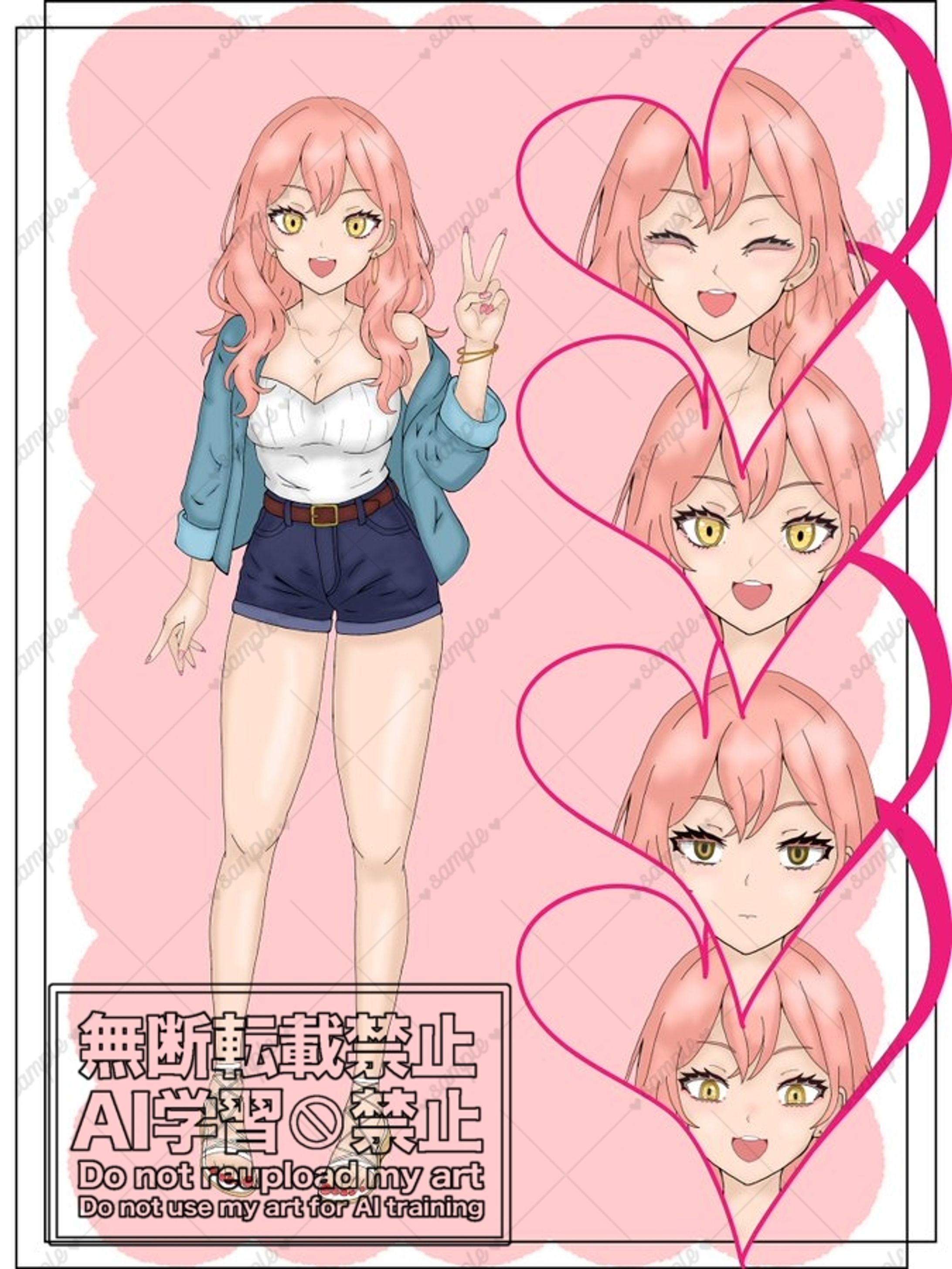 立ち絵 ピンク髪ギャル-1