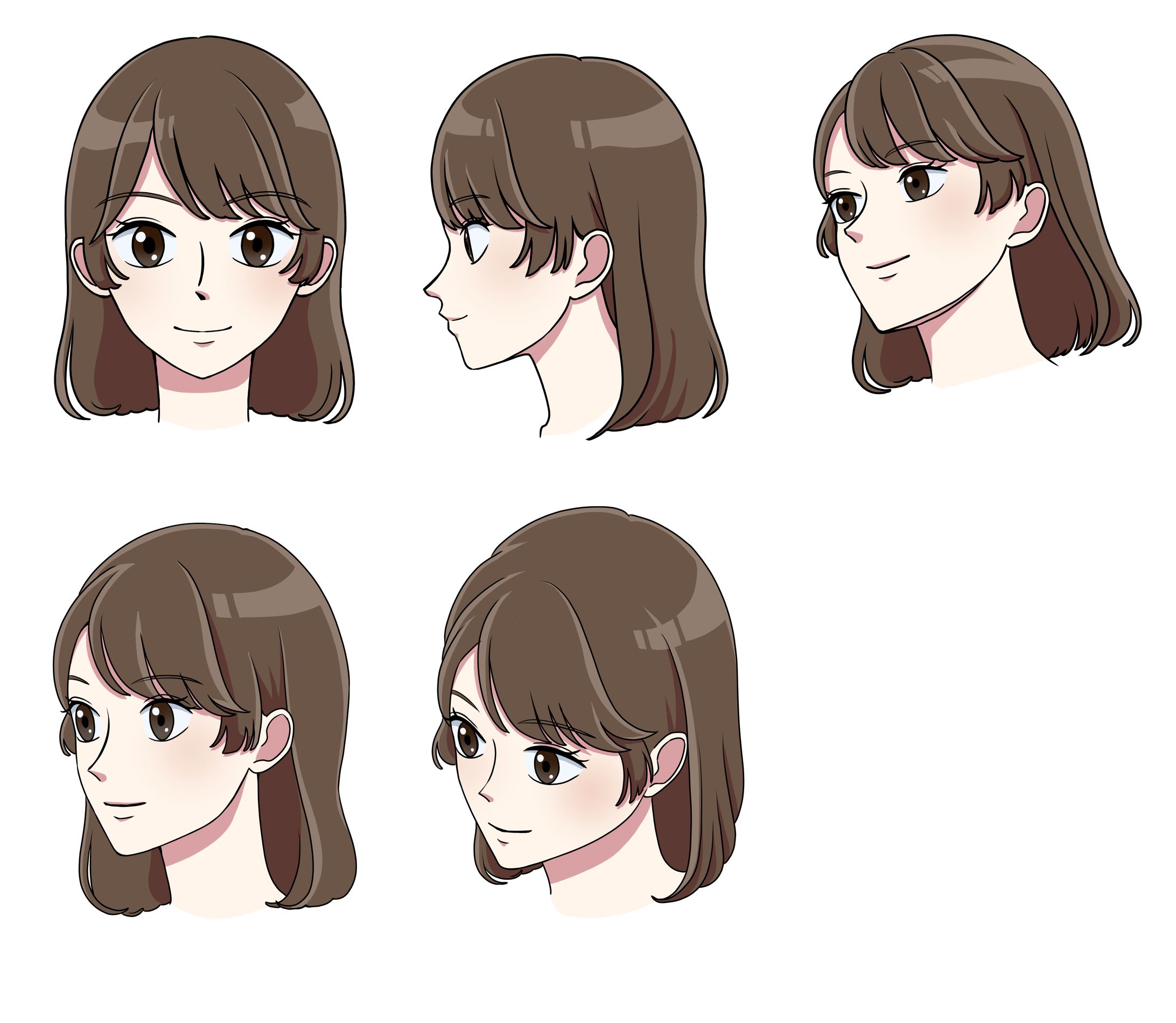 男性、女性の顔イラストカット-1