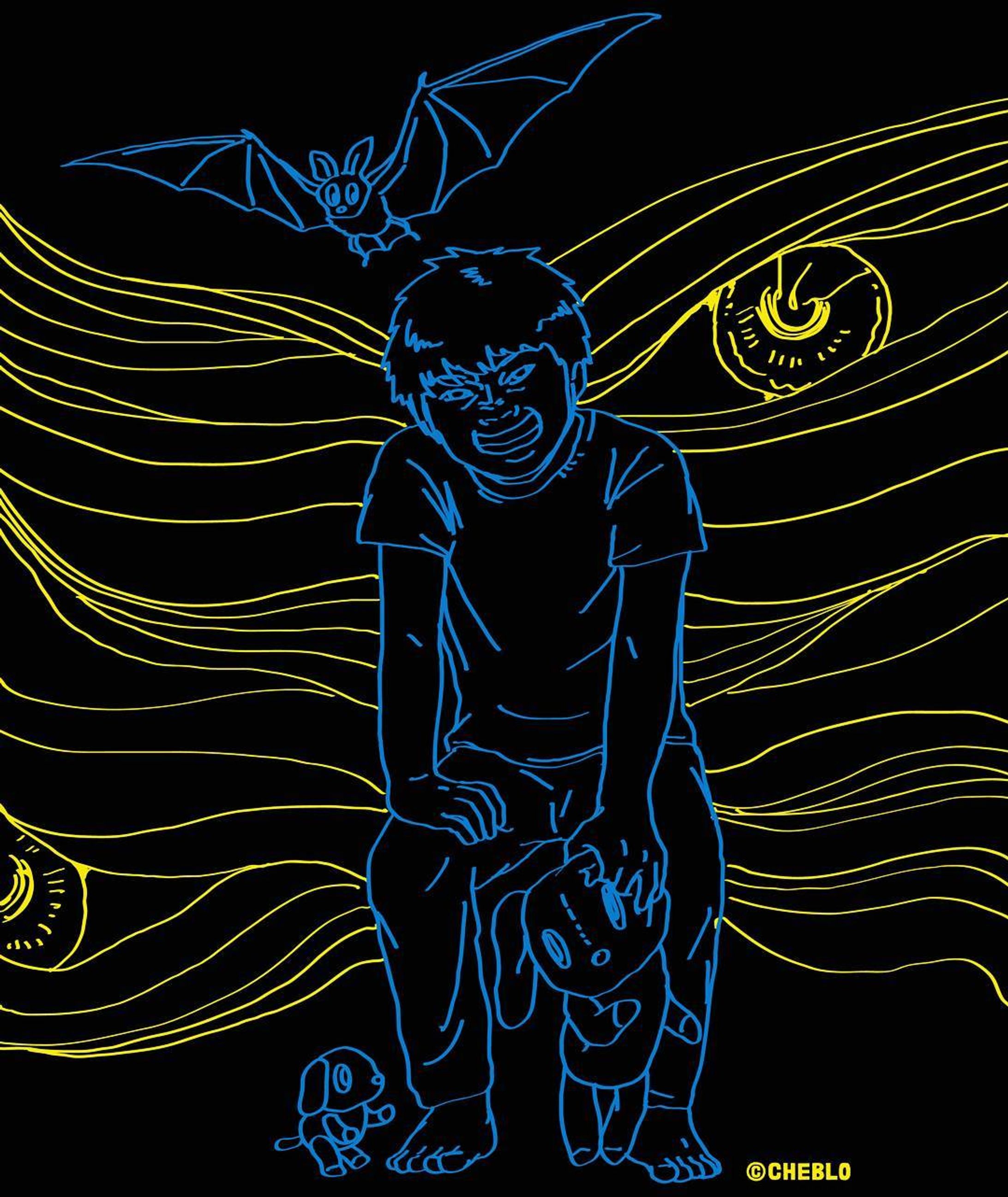 #凶暴な子
#線画
#イラスト
#色
#こども
#CHEBLO-1