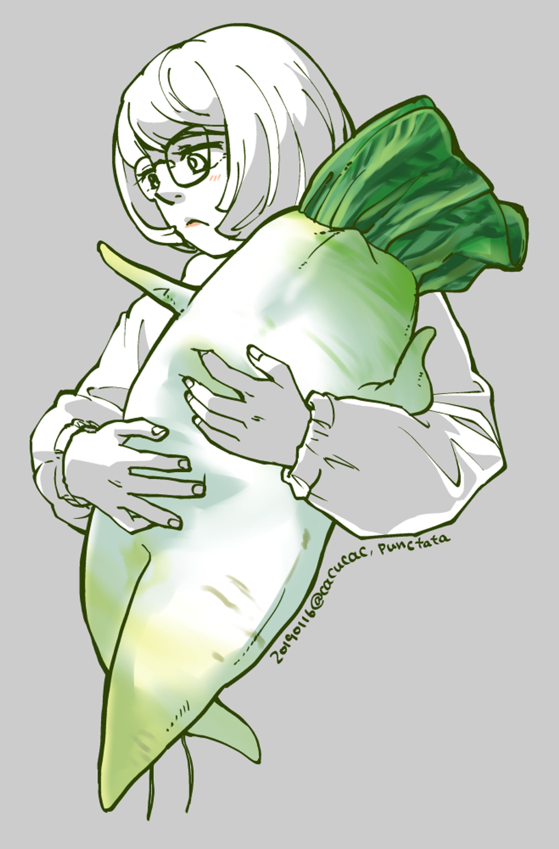 ダイコンと女の子（3枚）-1