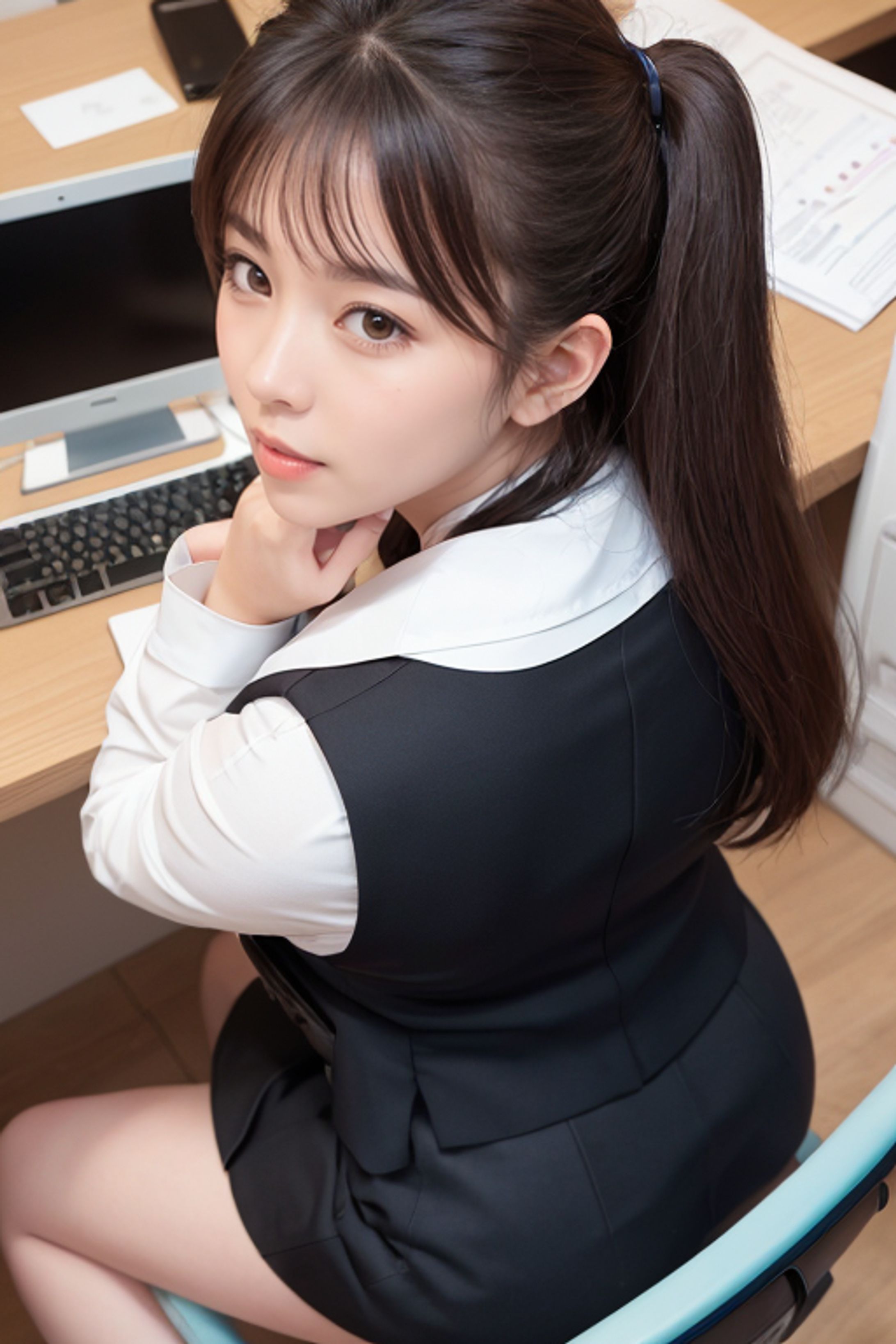 振り向き　OLさん-1