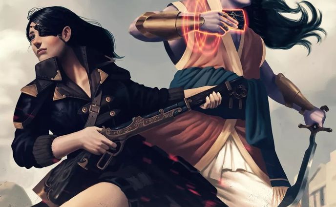 I haven't share finished art in a while. Let's fix that.
A commission I did for Grant.
Vellona & Oz
... 
#dungeonsanddragonsart #dndart #dndartist #fantasyart #dungeonsanddragons #dnd5e #tieflingart #dungeonsanddragons