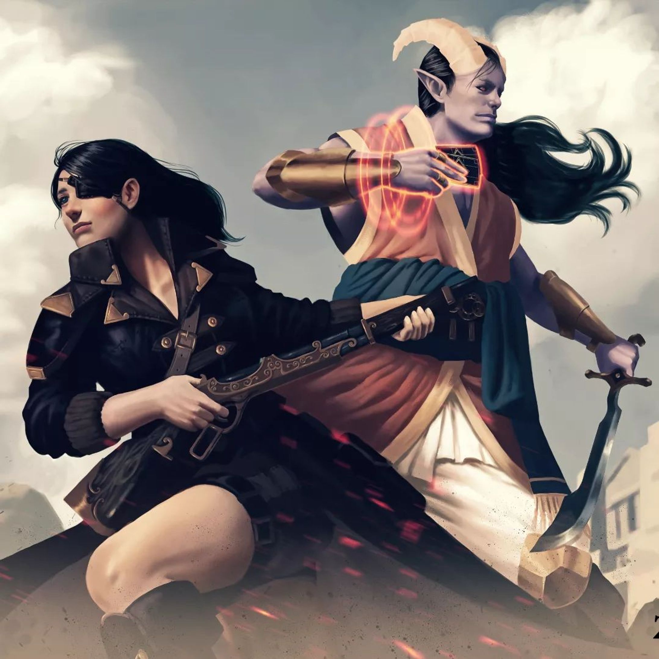 I haven't share finished art in a while. Let's fix that.
A commission I did for Grant.
Vellona & Oz
... 
#dungeonsanddragonsart #dndart #dndartist #fantasyart #dungeonsanddragons #dnd5e #tieflingart #dungeonsanddragons-1