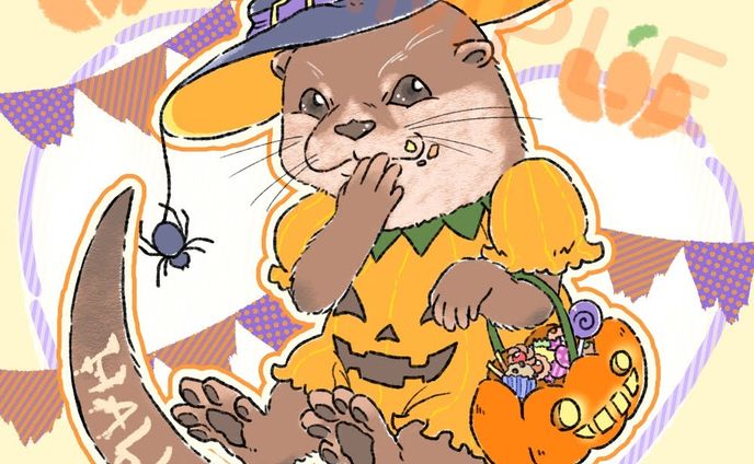 Halloween🎃カワウソ×カボチャ