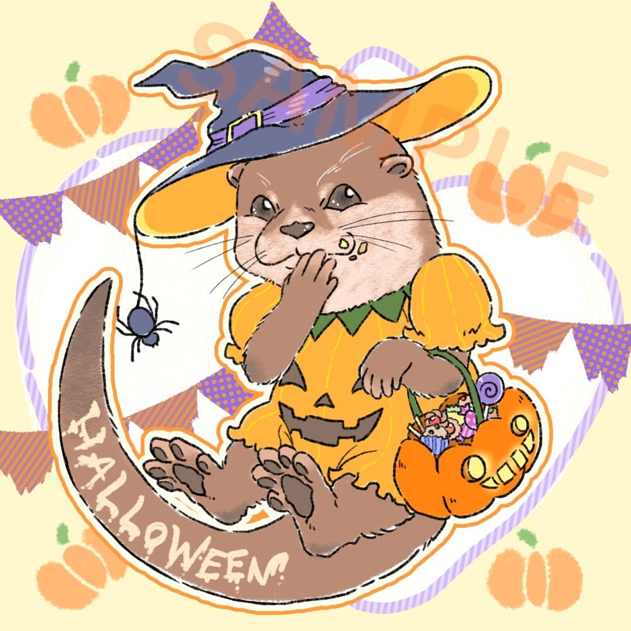 Halloween🎃カワウソ×カボチャ-1