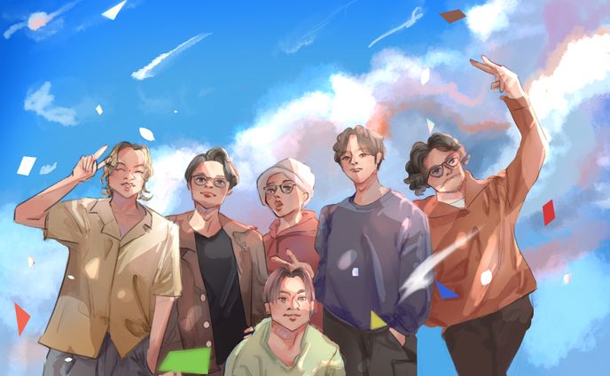DA PUMP フラワースタンド寄贈イラスト