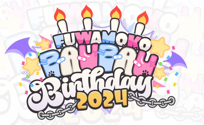 【FANART】FUWAMOCO / 誕生日お祝いロゴデザイン