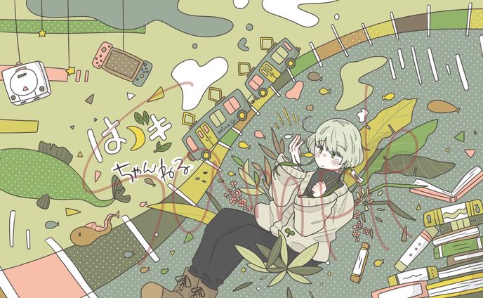 イラスト制作、水彩画