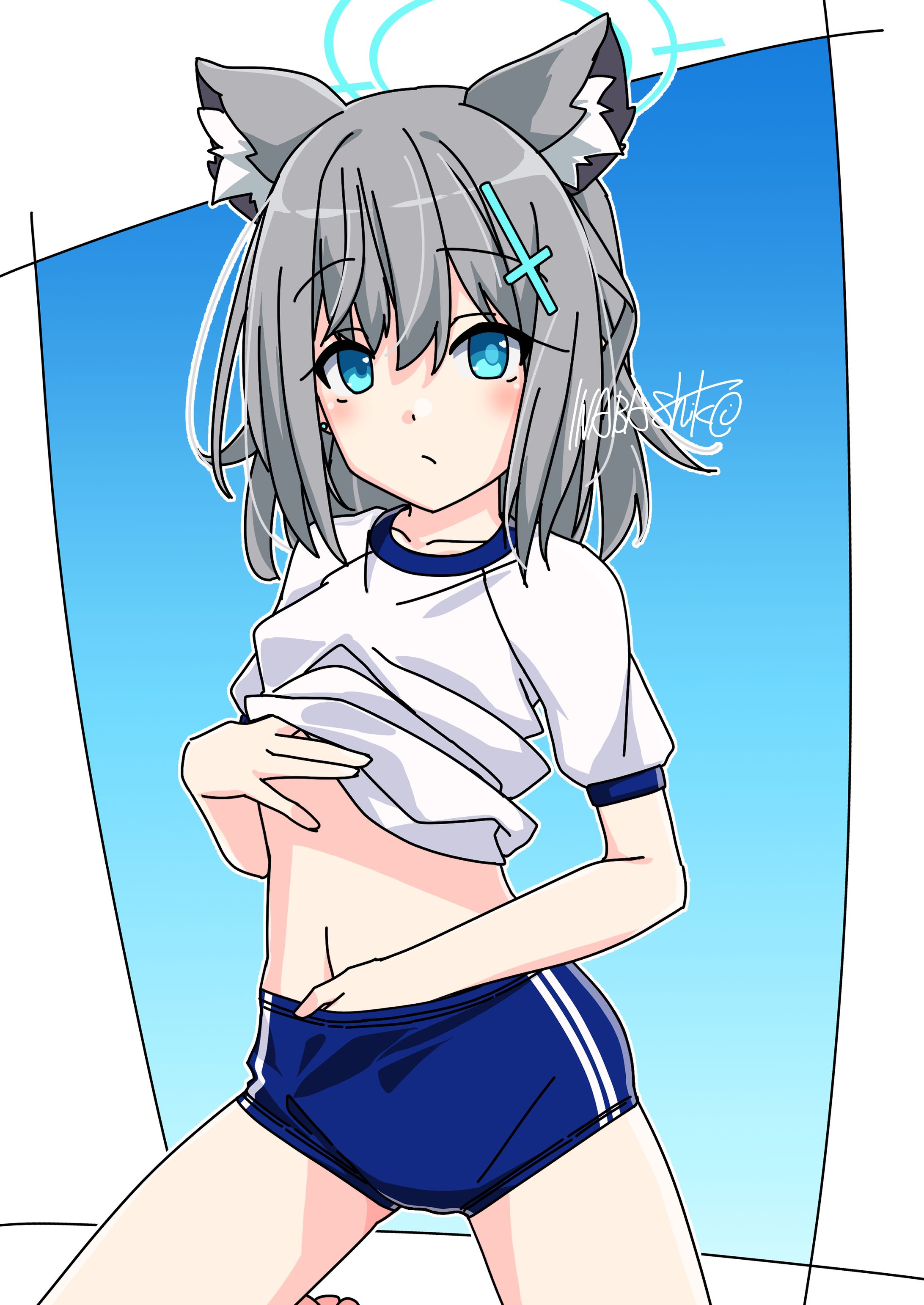 ブルマ「砂狼シロコ(ブルアカ)」240409ラフ-1