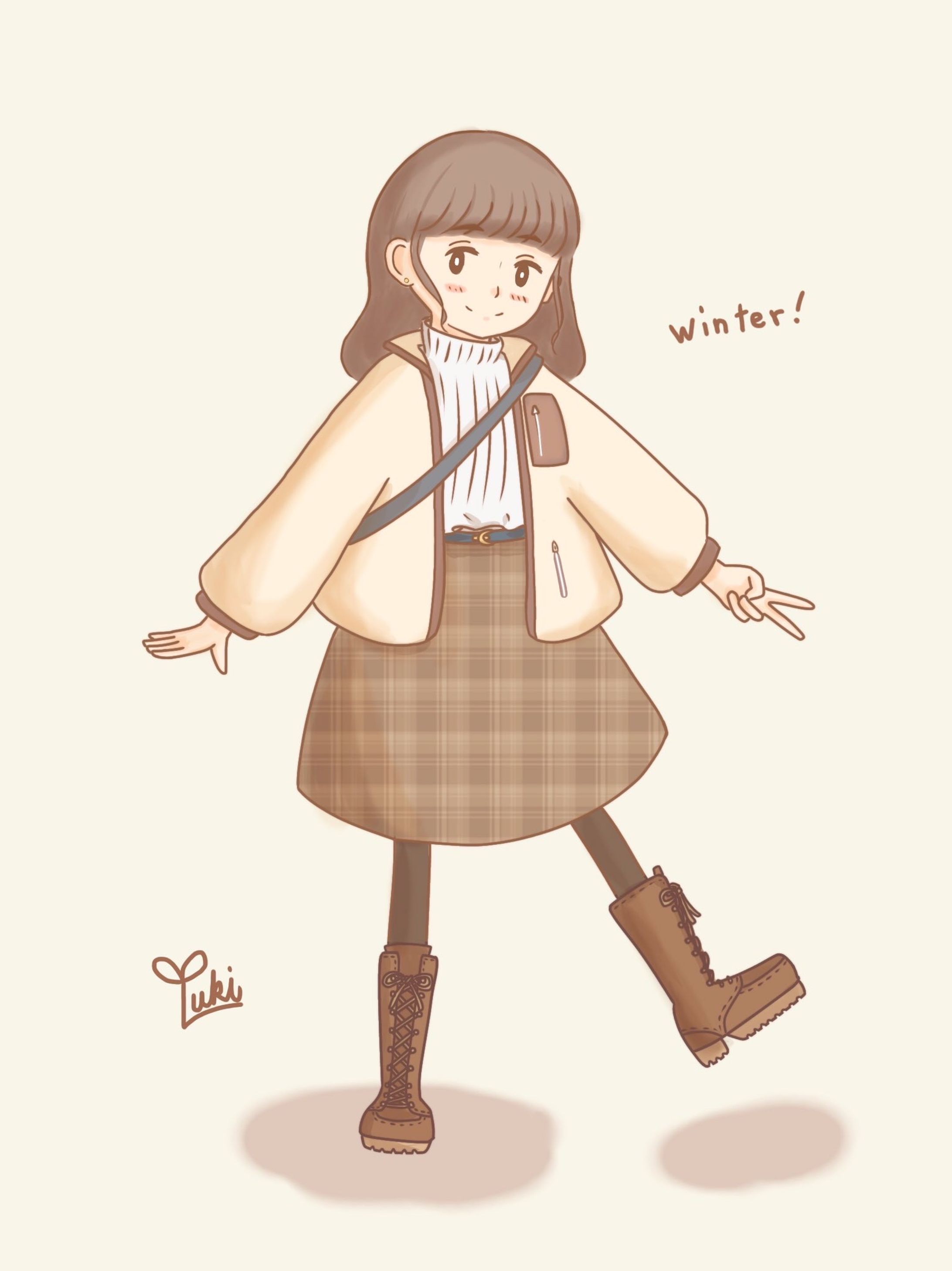 ダッフルコートな女の子-1