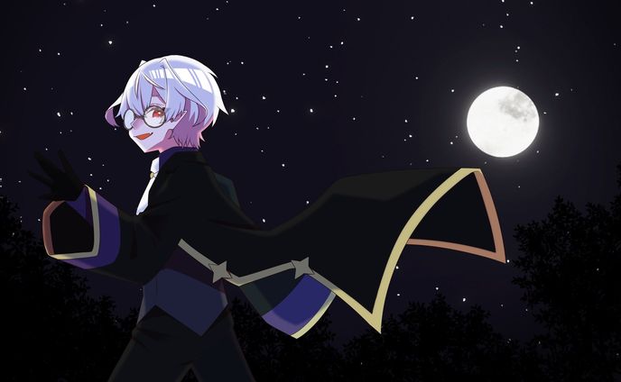 Vtuber「神巳楽朔」卒業イラスト