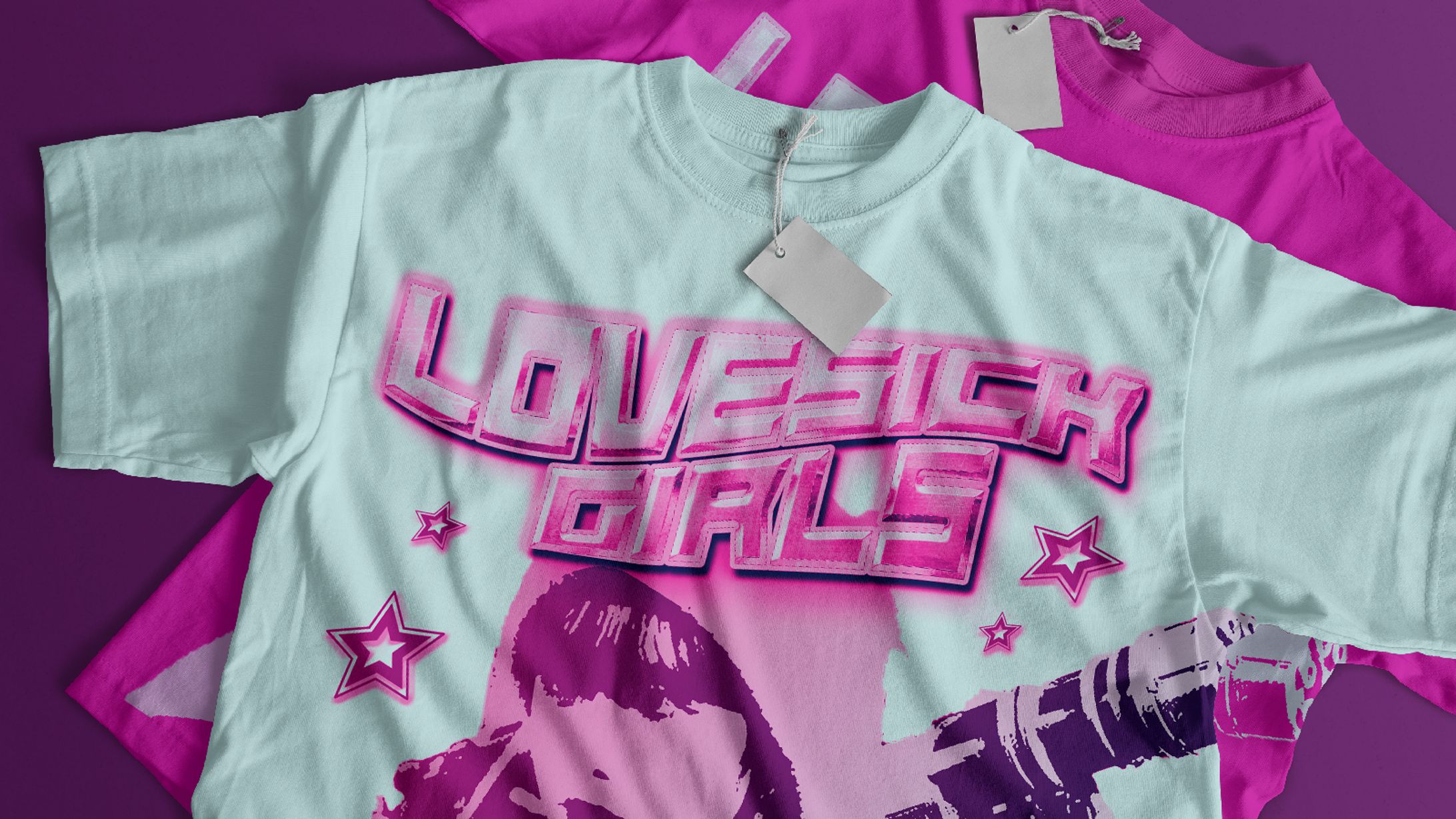  'LOVESICK GIRLS' T SHIRT DESIGN ( Y2K INSPIRED )-1