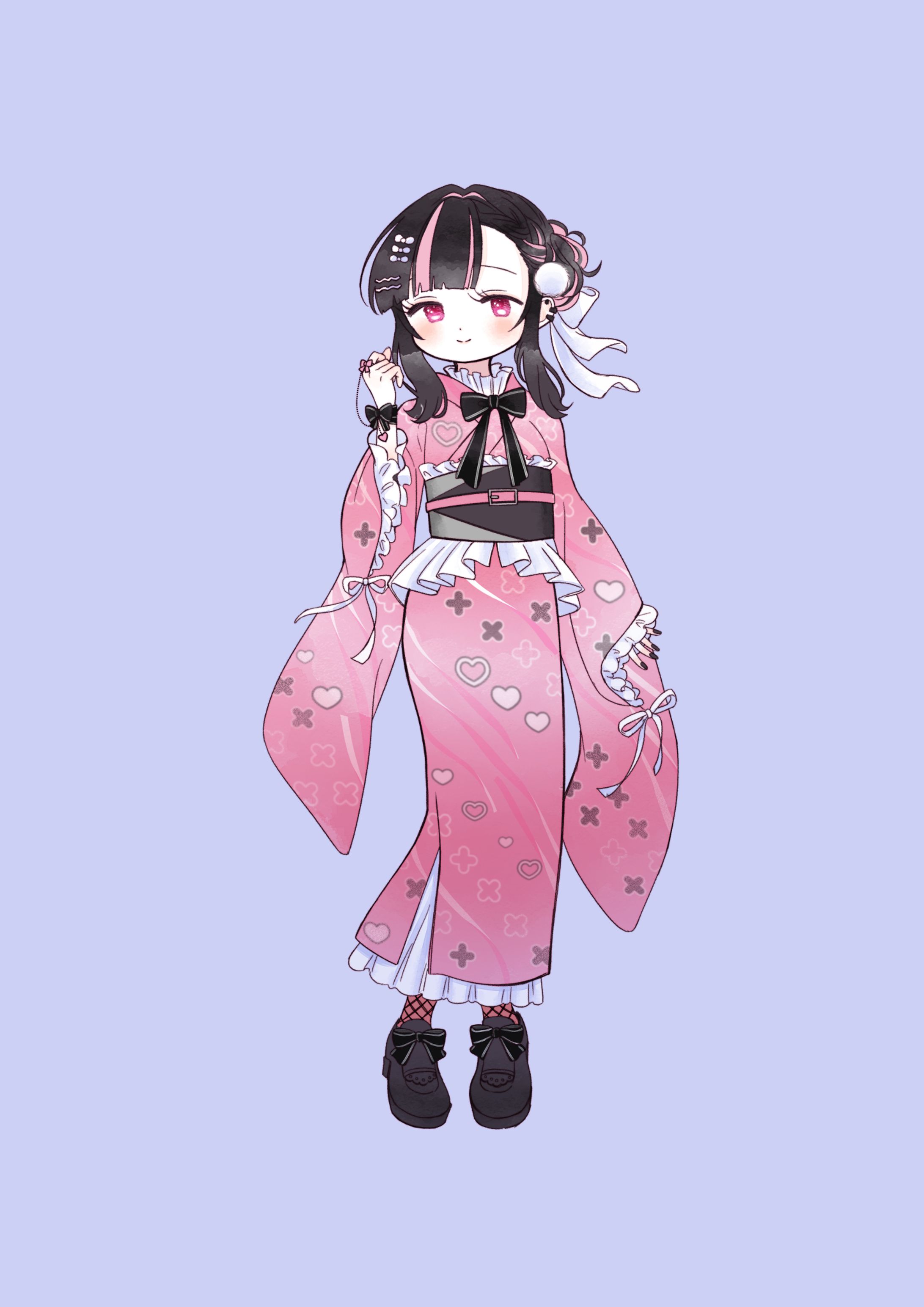Vtuberりこのてんぷら様　お正月着物イラスト制作-1