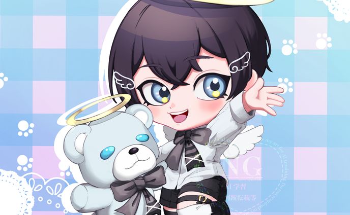 天塚みなみ 様　2周年記念グッズ用SDイラスト