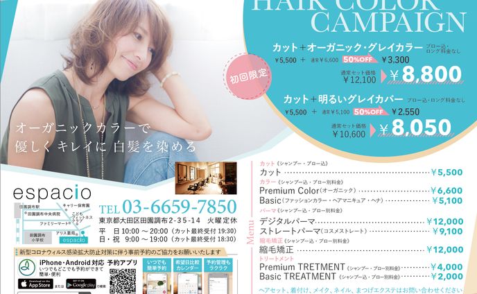 チラシ、ロングヘア