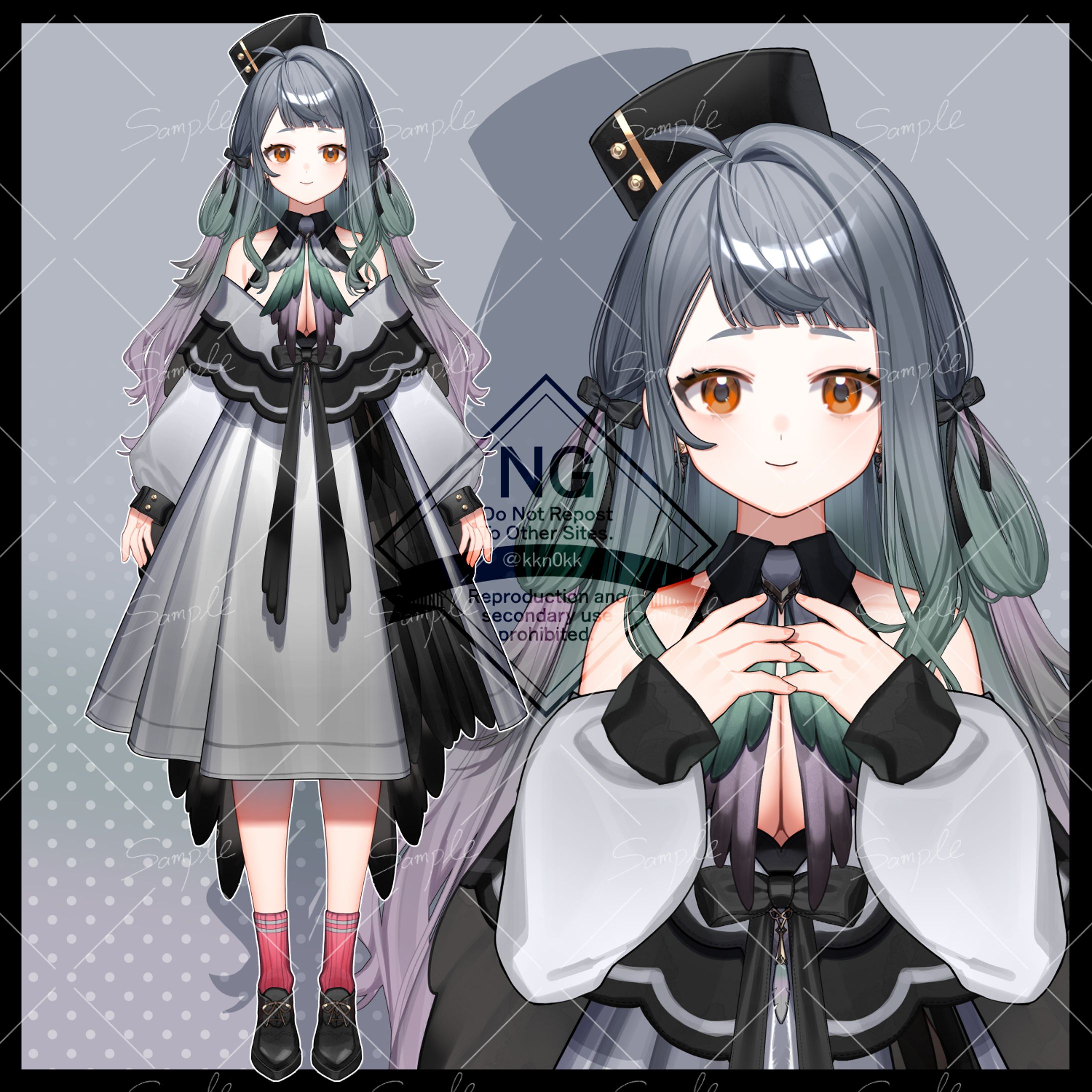 鳩モチーフキャラクターデザイン、パーツ分け立ち絵-1