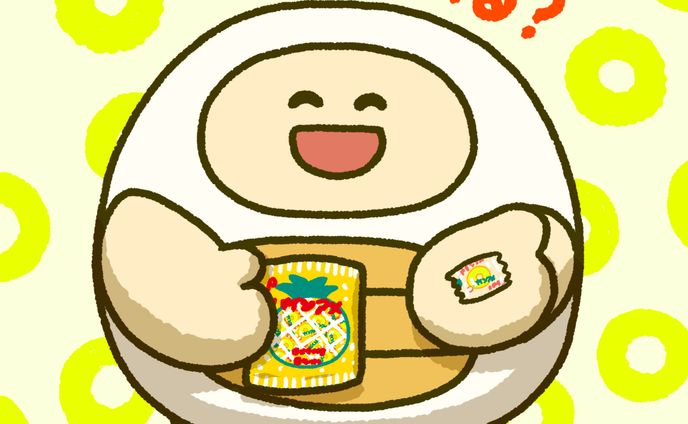 アメをあげるまるまるくん
