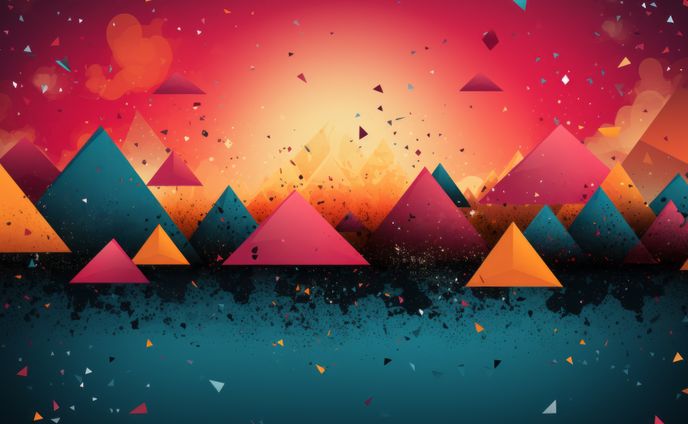 ８０・９０年代風のシンセウェーブ的アート画像 AI生成